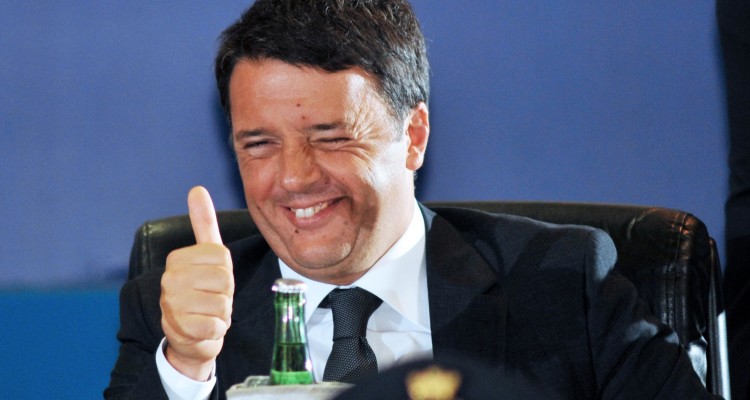 Il presidente del Consiglio, Matteo Renzi, durante la cerimonia inaugurale della Fiera del Levante a Bari, 13 settembre 2014.
ANSA/LUCA TURI