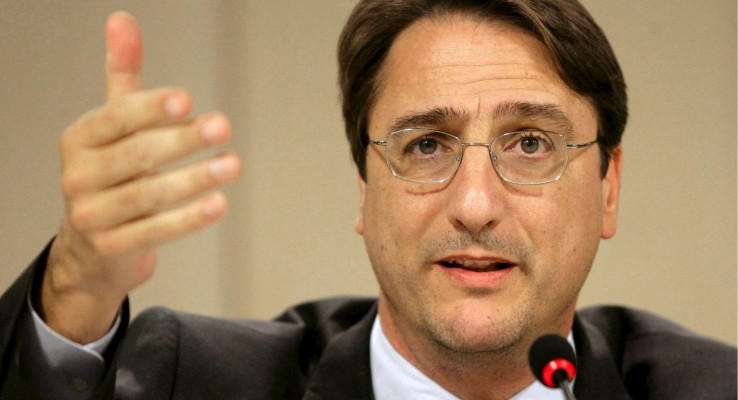 Rapporteur of the European Parliament's Temporary Committee investigating of the CIA activity, Italian Claudio Fava speaks during a news conference at the European parliament  in Brussels, Wednesday 29 November 2006. Claudio Fava, confirms conclusions that complicity by European countries has allowed CIA renditions to occur in Europe. The draft report says that 11 European Union governments, including Britain, Germany and Poland, knew about the camps. None have admitted that such activities took part on their territory, which the report says would be a violation of EU law.  ANSA/OLIVIER HOSLET
