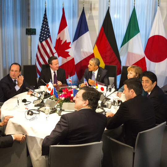 Roundtable of the G7 summit in The Hague on 24th of March 2014.
