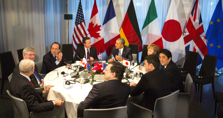 Roundtable of the G7 summit in The Hague on 24th of March 2014.
