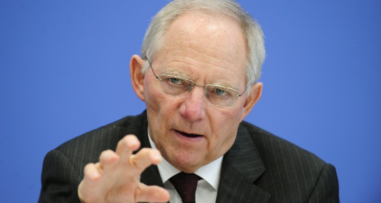 German Finance Minister Wolfgang Schaeuble gives a press conference on March 21, 2012 in Berlin. The German cabinet had approved before a bigger-than-expected budget deficit for the current year 2012 to take into account the country's increased contribution to a eurozone rescue fund.     AFP PHOTO / JOHN MACDOUGALL