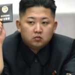 epa03309465 A fiile picture released by the North Korean Central News Agency (KCNA) on 14 April 2012 shows North Korean leader Kim Jong-un holding up a card at the Fifth Session of the 12th Supreme People's Assembly at the Mansudae Assembly Hall in Pyongyang, North Korea, on 13 April 2012. Kim Jong-un was named Marshal of the North Korean army, North Korean media announced on 18 July 2012.  EPA/KCNA SOUTH KOREA OUT