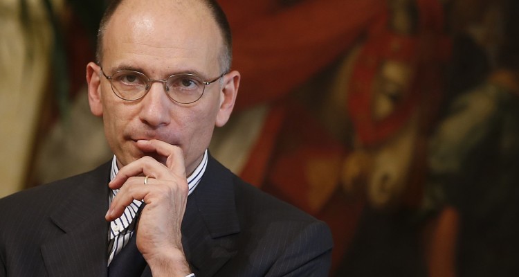 Italy's Prime Minister Enrico Letta listens to a reporter's questions during a joint news conference with Angel Gurria, secretary-general of the Organisation for Economic Co-operation and Development (OECD) at Chigi Palace in Rome May 2, 2013. REUTERS/Tony Gentile (ITALY - Tags: POLITICS BUSINESS)