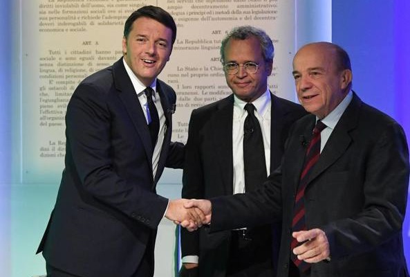 foto di Renzi, Mentana, Zagrebelsky