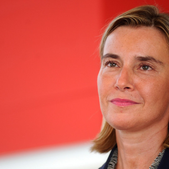 BOLOGNA, ITALY - SEPTEMBER 07:  European Minister for Foreign Affairs Federica Mogherini attends a public debate about PSE (European Social Democratic Party) at Festa Nazionale dell'Unità of italian PD (Democratic Party) on September 7, 2014 in Bologna, Italy.  (Photo by Roberto Serra - Iguana Press/Getty Images)