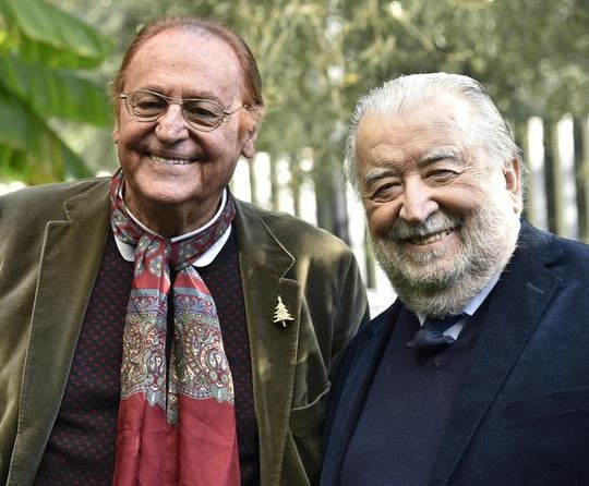 (Da sinistra) Renzo Arbore e Pupi Avati, posano per i fotografi in occasione della presentazione di''? Le chiamavano Jazz Band'' nella sede Rai di viale Mazzini a Roma, 13 dicembre 2016. ANSA/GIORGIO ONORATI