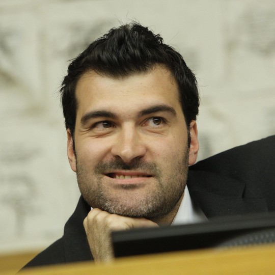 Riccardo Nuti durante la conferenza stampa sul ''Restitution Day''. Roma, 4 luglio 2013. ANSA/GIUSEPPE LAMI