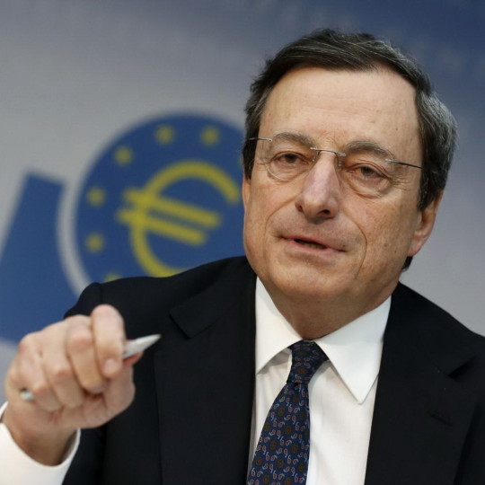 FILE - In this June 6, 2012 file picture the President of the European Central Bank, Mario Draghi,  speaks during a press conference in Frankfurt , Germany. European Central Bank head Mario Draghi warned European Union leaders that they should not wait for more emergency help from the central bank to solve the debt crisis rattling the region and instead make the political choices needed to strengthen the euro.  Draghi said Friday June 15, 2012  the ECB has supported banks against the ongoing debt crisis with €1 trillion in emergency credit and that now "political choices have become predominant over monetary policy instruments that we can use in the near future."   (AP Photo/dapd/Mario Vedder)